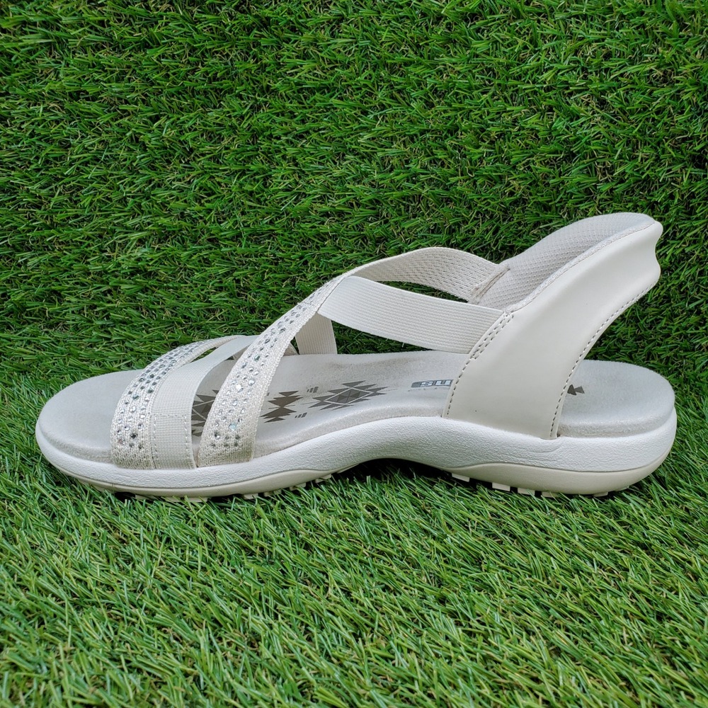 Skechers Reggae Slim Summer Sparkle SIZE 7 Women's Slip-ins Sandals Natural - Picture 7 of 9
